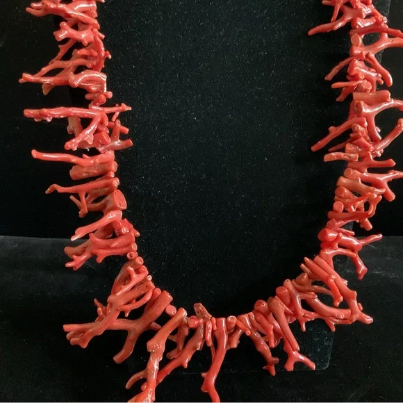 Genuine Mediterranean Red Coral Branch Necklace